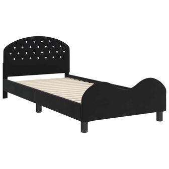 Bedframe voor kinderen met hoofdbord Zwart 90 x 190 cm Fluweel
