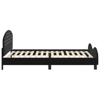 Bedframe voor kinderen met hoofdbord Zwart 90 x 190 cm Fluweel