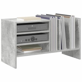 Platenkast met plank Beton Grijs 78.5 x 35 x 45 cm Bewerkt hout