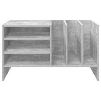 Platenkast met plank Beton Grijs 78.5 x 35 x 45 cm Bewerkt hout