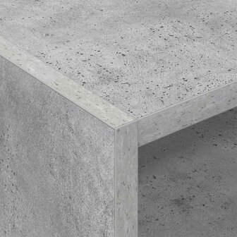 Platenkast met plank Beton Grijs 78.5 x 35 x 45 cm Bewerkt hout