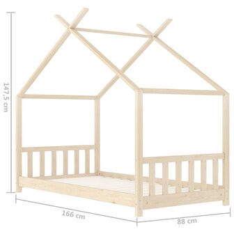 Kinderbedframe massief grenenhout 80x160 cm