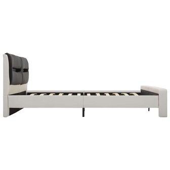 Bedframe met hoofdeinde Wit en zwart 120 x 200 cm Nep Leer
