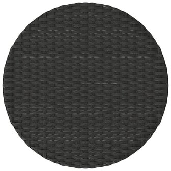 3-delige Bistroset met kussens poly rattan zwart