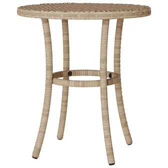 3-delige Bistroset met kussens poly rattan gemengd beige