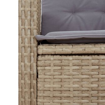 3-delige Bistroset met kussens poly rattan gemengd beige