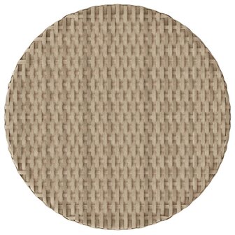 3-delige Bistroset met kussens poly rattan gemengd beige