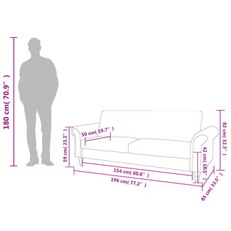 Slaapbank met armleuningen kunstsu&egrave;de bruin