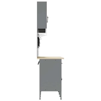 Werk kast met lade 10 pcs Rood Engineered hout en staal