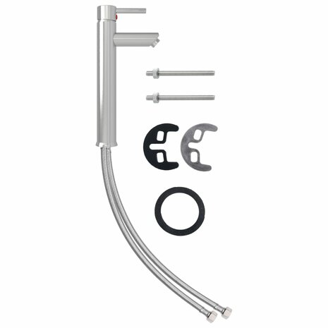 Badkamermengkraan 12x30 cm zilverkleurig