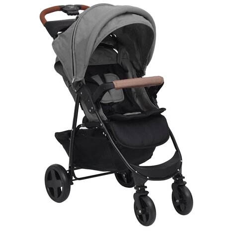 Kinderwagen 3-in-1 staal lichtgrijs