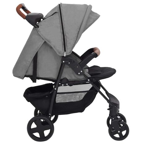 Kinderwagen 3-in-1 staal lichtgrijs