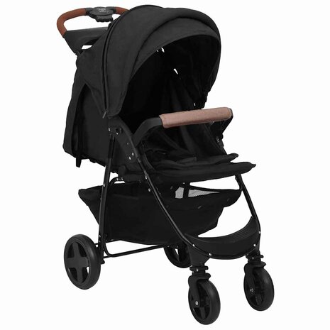 Kinderwagen 3-in-1 staal antracietkleurig