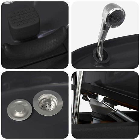 Shampoo Stoel Zwart 63 x 141 x 92 cm PVC