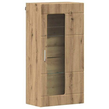 Wandkast artisanaal eikenkleurig 55 x 29 x 100 cm Bewerkt hout