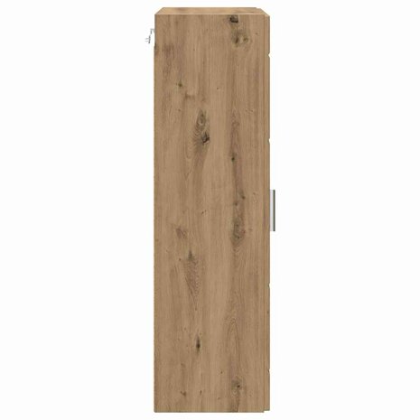 Wandkast artisanaal eikenkleurig 55 x 29 x 100 cm Bewerkt hout