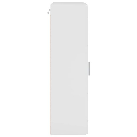 Wandkast met plank Hoogglans wit 55 x 29 x 100 cm Bewerkt hout