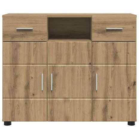 Dressoir met lade artisanaal eikenkleurig 88,5 x 30,5 x 73 cm