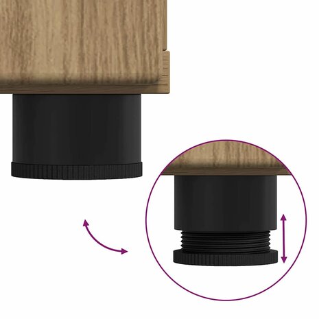 Dressoir met lade artisanaal eikenkleurig 88,5 x 30,5 x 73 cm