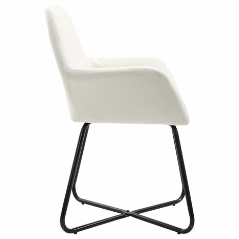 Eetkamerstoelen 2 st stof cr&egrave;mekleurig