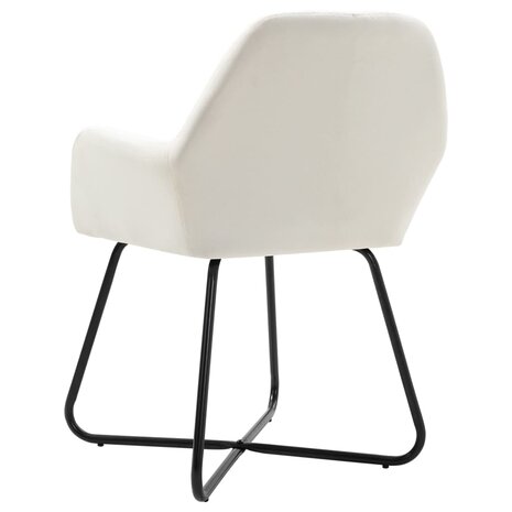 Eetkamerstoelen 2 st stof cr&egrave;mekleurig