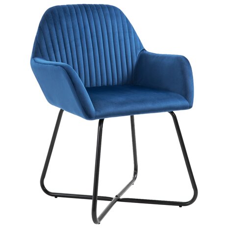 Eetkamerstoelen 2 st fluweel blauw