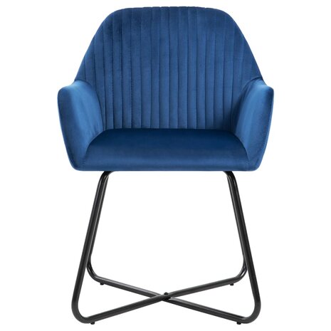 Eetkamerstoelen 2 st fluweel blauw