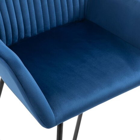 Eetkamerstoelen 2 st fluweel blauw