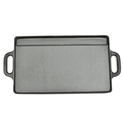 Grillplaat gietijzer dubbelzijdig 38x23 cm 2 st