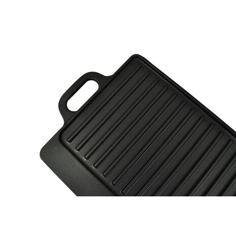 Grillplaat gietijzer dubbelzijdig 38x23 cm 2 st