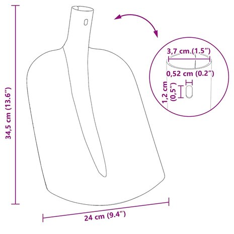 Schep Hoofd 4 pcs Zwart 34,5 x 24 cm Gepoedercoat staal