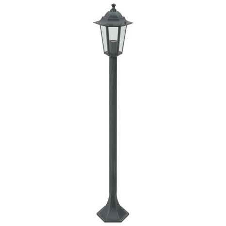 Paalverlichting voor tuin E27 110 cm aluminium donkergroen 6 st