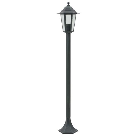 Paalverlichting voor tuin E27 110 cm aluminium donkergroen 6 st