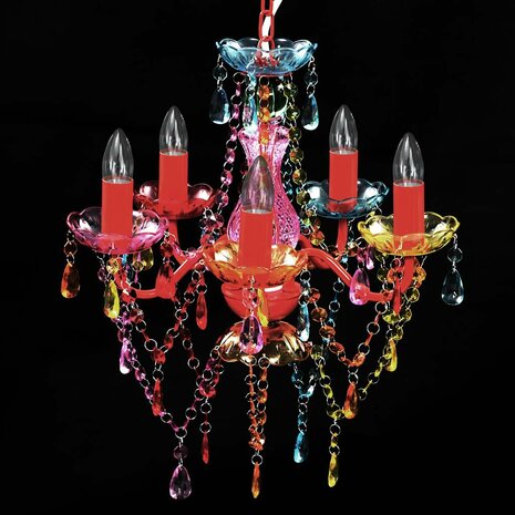 Flerfarget Lysekrone 5 P&aelig;rer Multikleur