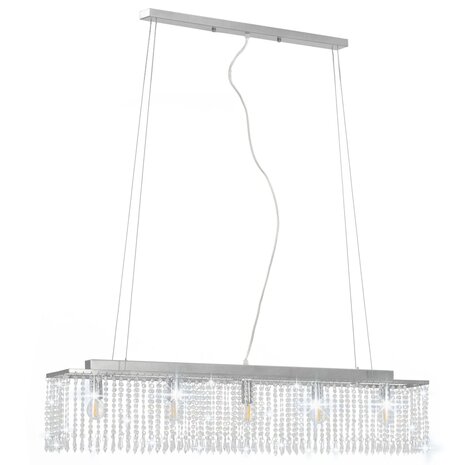 Plafondlamp met kristallen kralen 104 cm zilverkleurig
