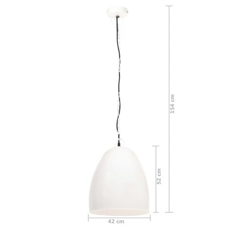 Hanglamp industrieel rond 25 W E27 42 cm wit