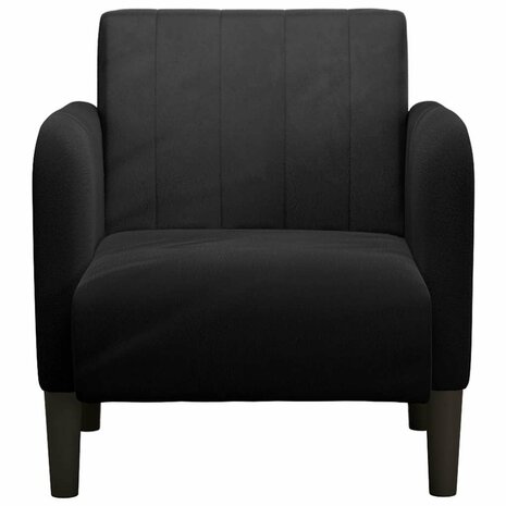 Fauteuil met armleuningen 54 cm fluweel zwart