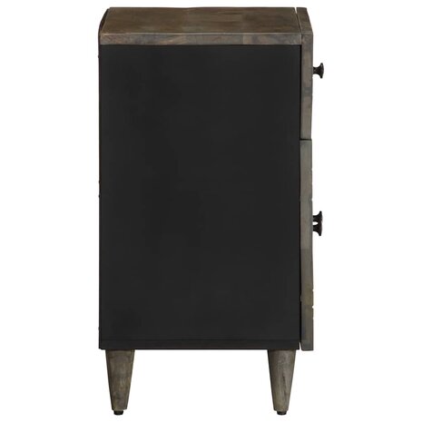 Nachtkastje 50x33x60 cm massief mangohout lichtgrijs