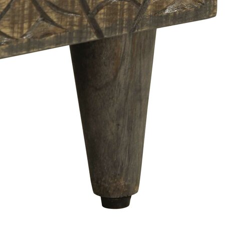 Nachtkastje 50x33x60 cm massief mangohout lichtgrijs