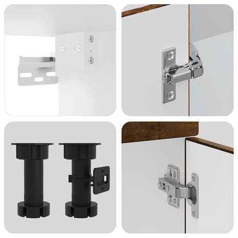 11-delige Keukenkastenset Porto bewerkt hout gerookt eiken