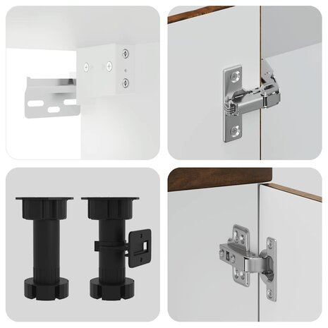 7-delige Keukenkastenset Kalmar bewerkt hout gerookt eiken