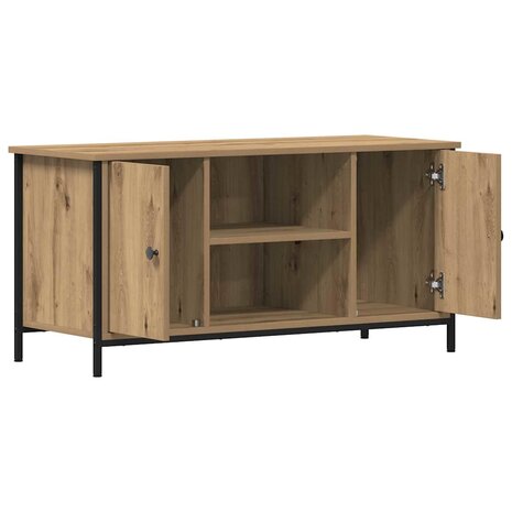 TV-kast artisanaal eikenkleurig 100 x 40 x 50 cm Bewerkt hout