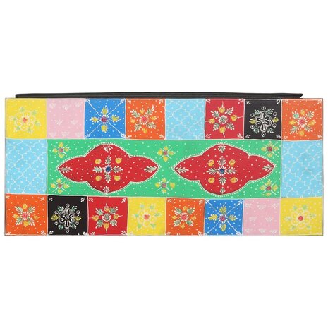 TV-kast met lade Multikleur 80 x 35 x 50 cm Massief mangohout