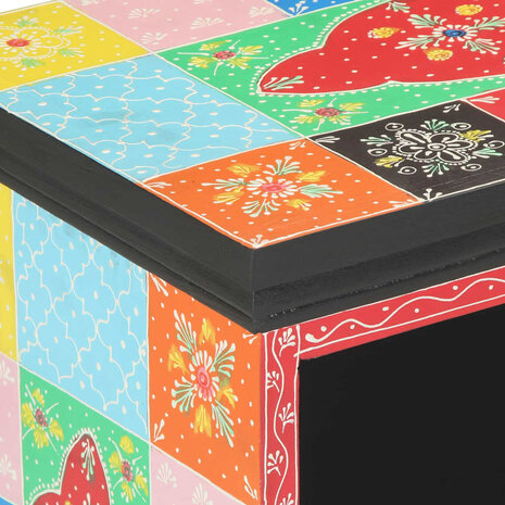 TV-kast met lade Multikleur 80 x 35 x 50 cm Massief mangohout