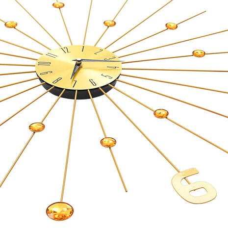 Wandklok 70 cm metaal goudkleurig