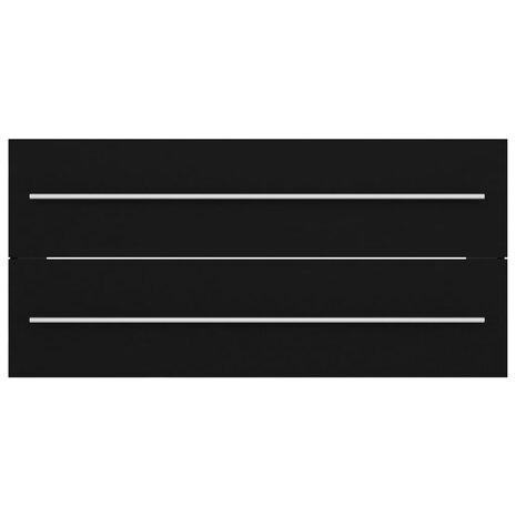 Wastafelkast met ingebouwde wastafel bewerkt hout zwart