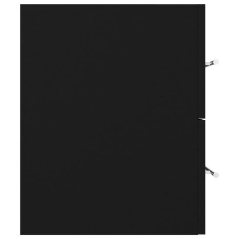 Wastafelkast met ingebouwde wastafel bewerkt hout zwart