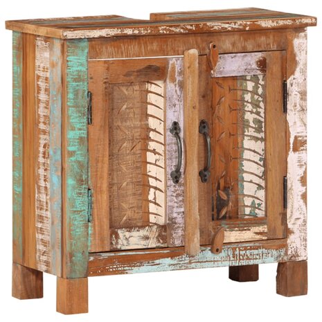 4-delige Badkamermeubelset massief hergebruikt hout