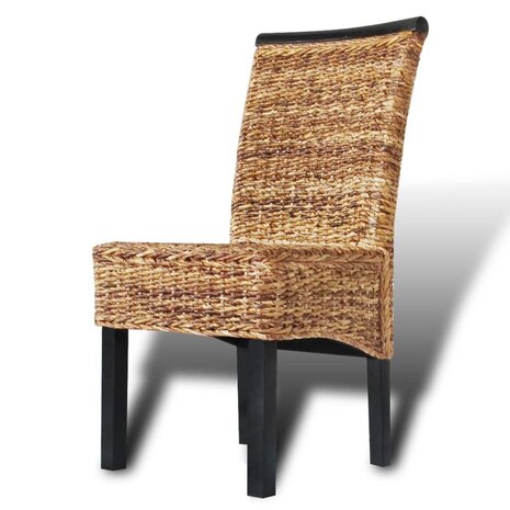 Eetkamerstoelen 2 st abaca en massief mangohout