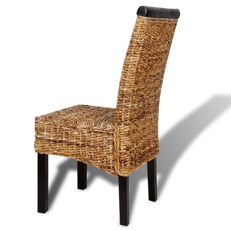Eetkamerstoelen 2 st abaca en massief mangohout